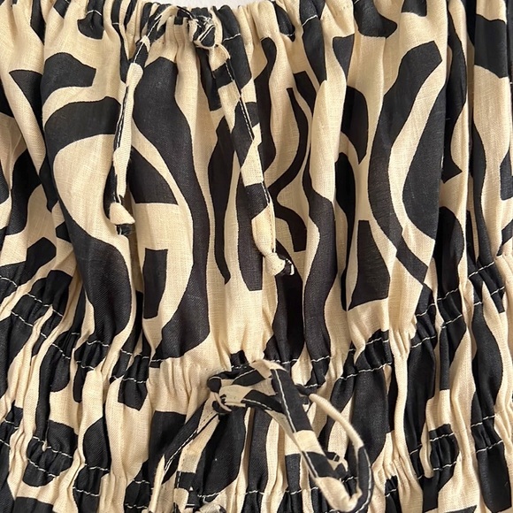 Faithfull The Brand Contessa Strapless Shirred Printed Linen Midi Dress NWT - Picture 7 of 16